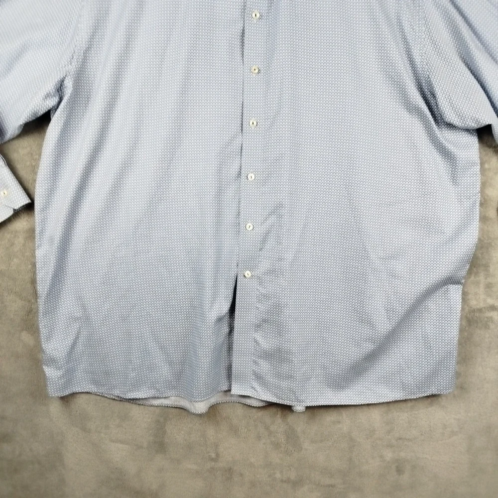 ETON Classic Fit Dress Shirt Blue Geometric Mens 3XL(19 48) Button Long Sleeve